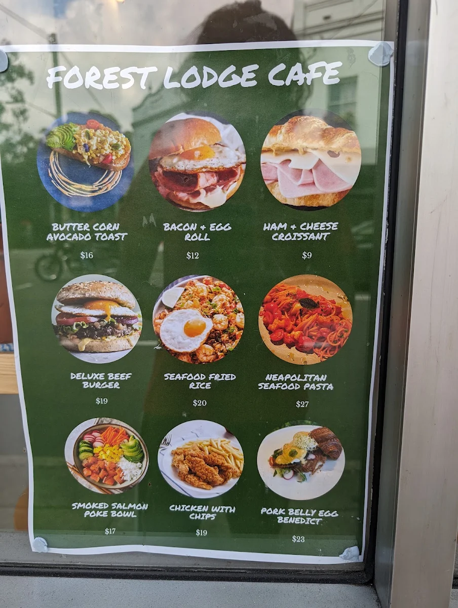 Menu, Forest Lodge Cafe