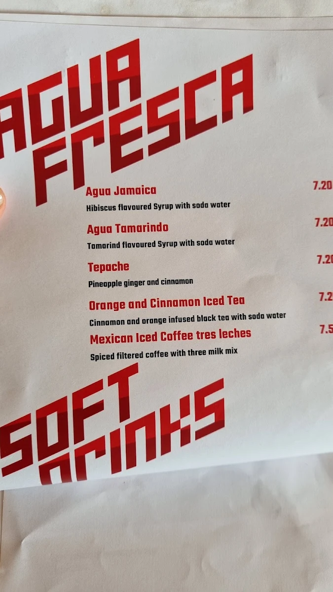 Menu, Juan's Torta Cantina