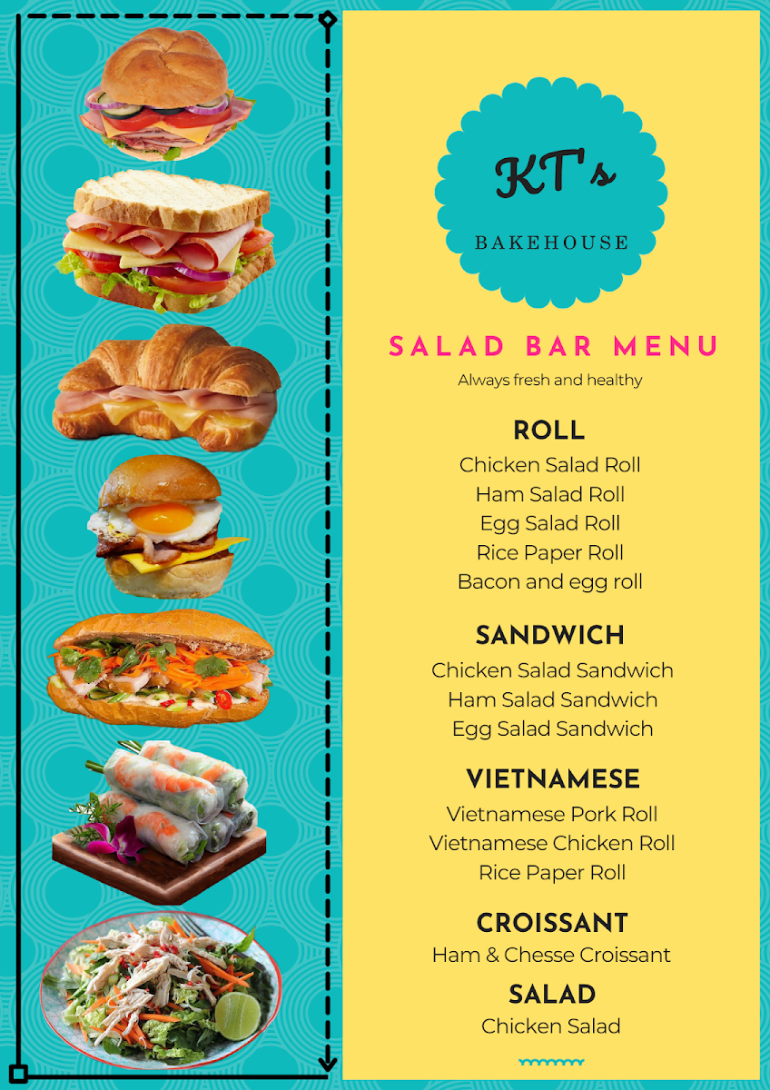 Menu, Kt’s Bakehouse