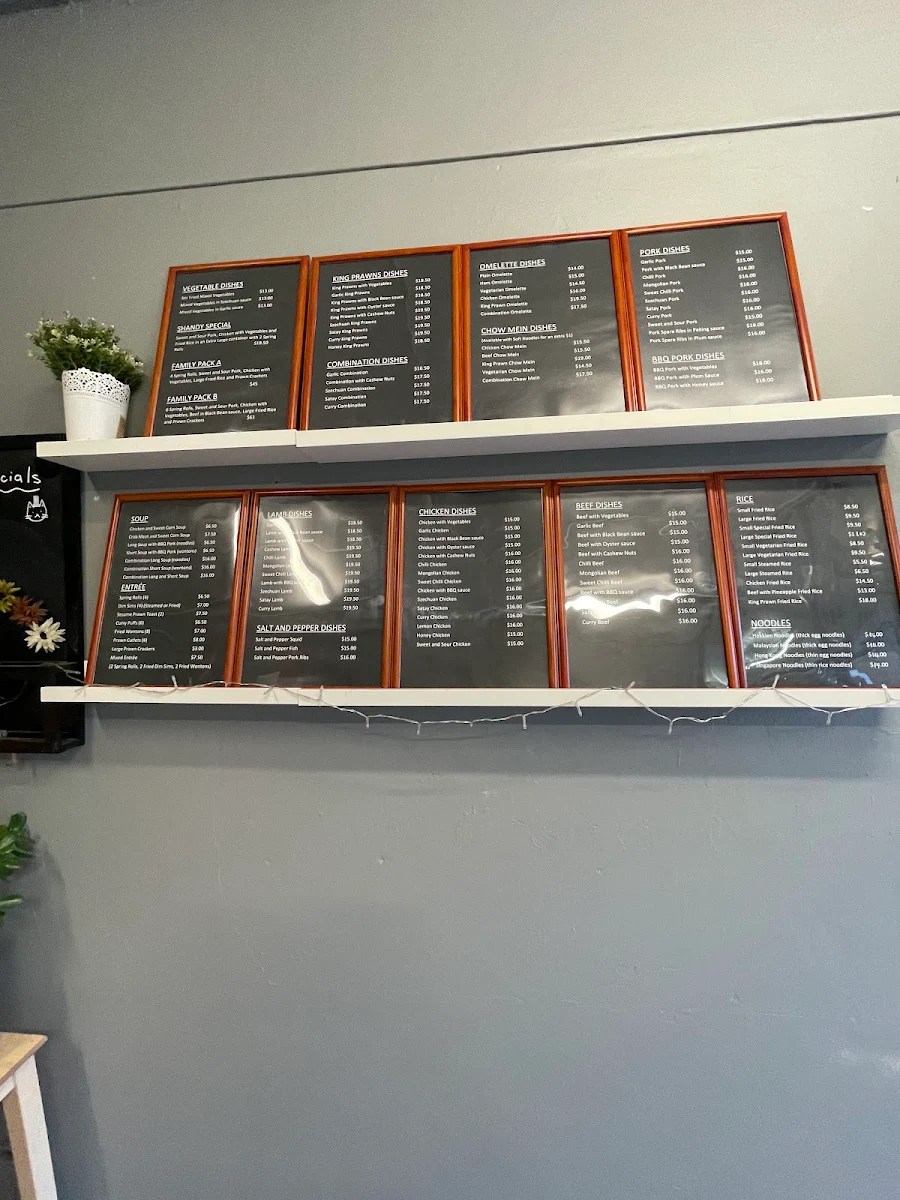Menu, Manly House Chinese Takeaway