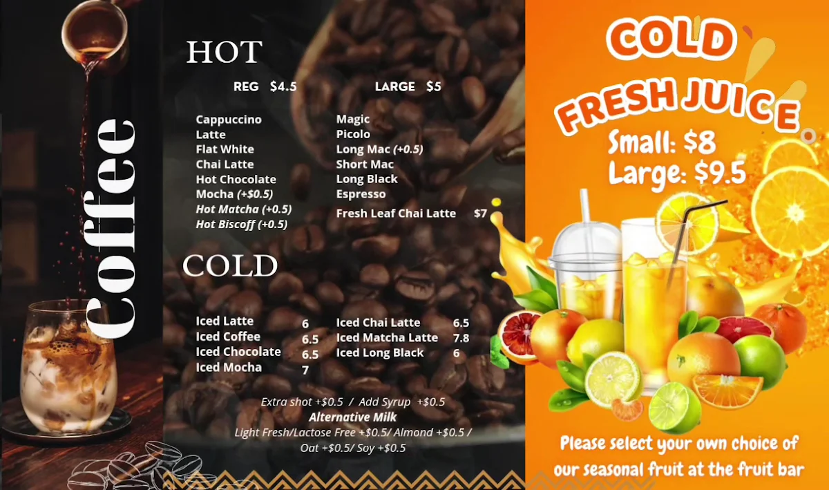 Menu, BeeBoo Banh Mi & Brew