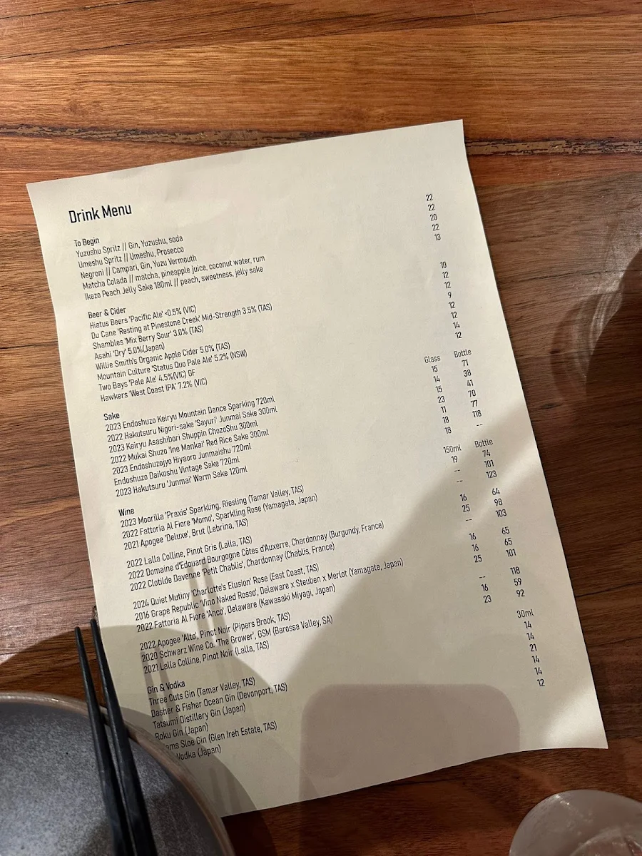 Menu, PACHINKO