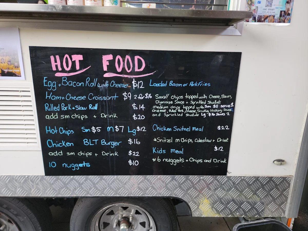 Menu, Shell's Mobile Cafe