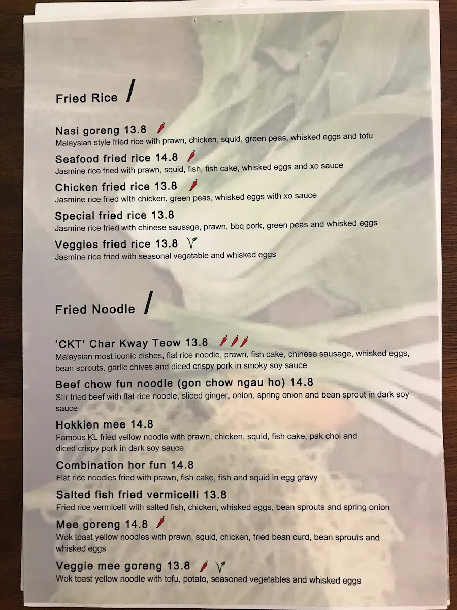 Menu, The Rice Cooker