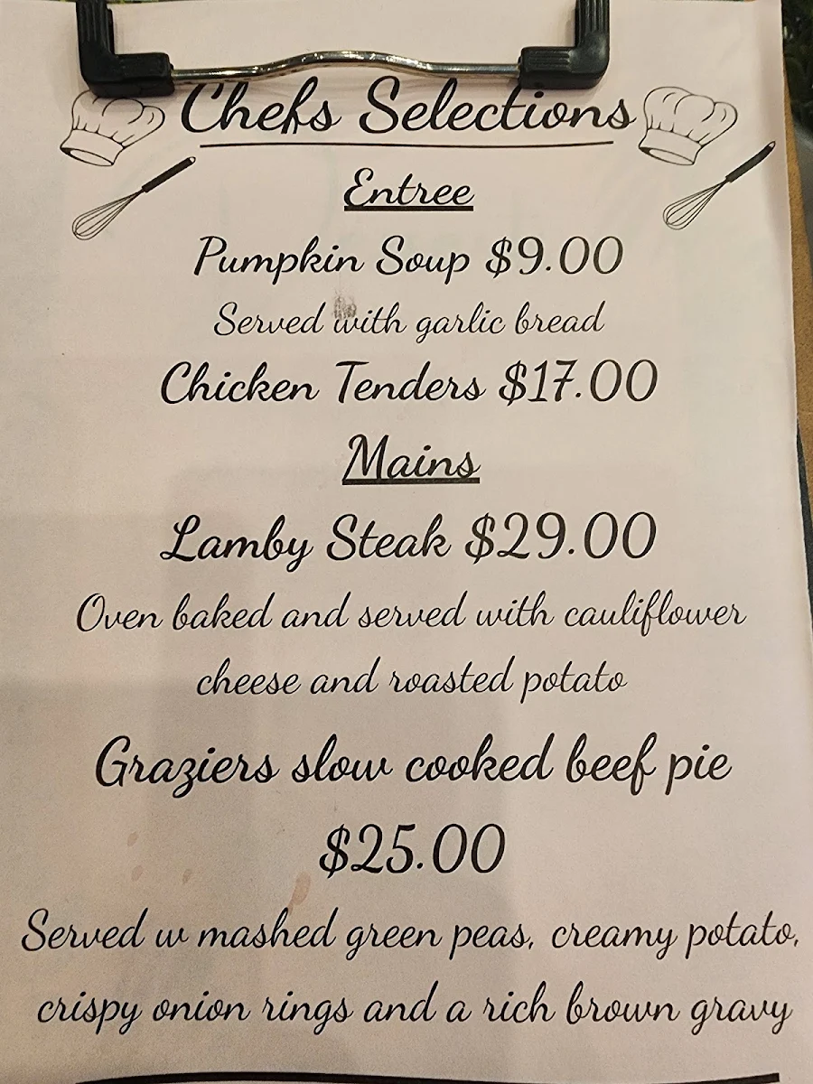 Menu, Warner Tavern