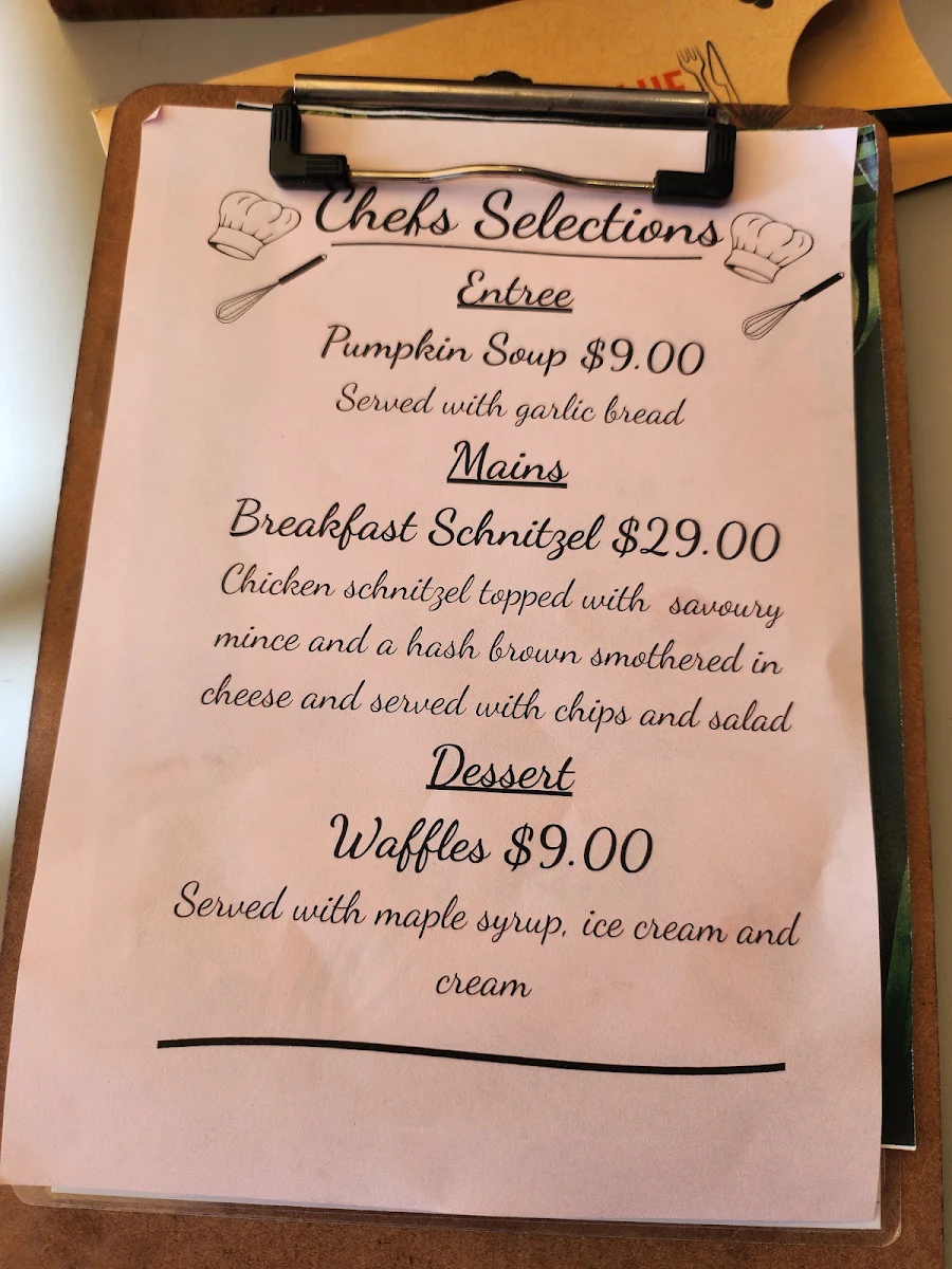 Menu, Warner Tavern