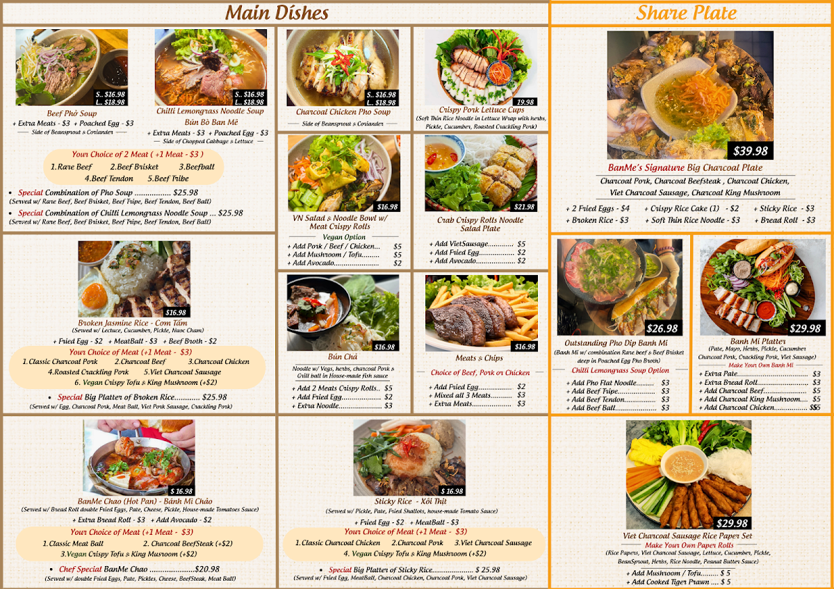 Menu, BanMe