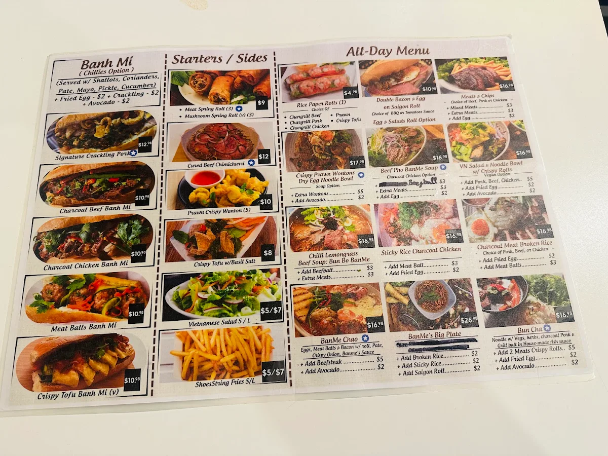 Menu, BanMe