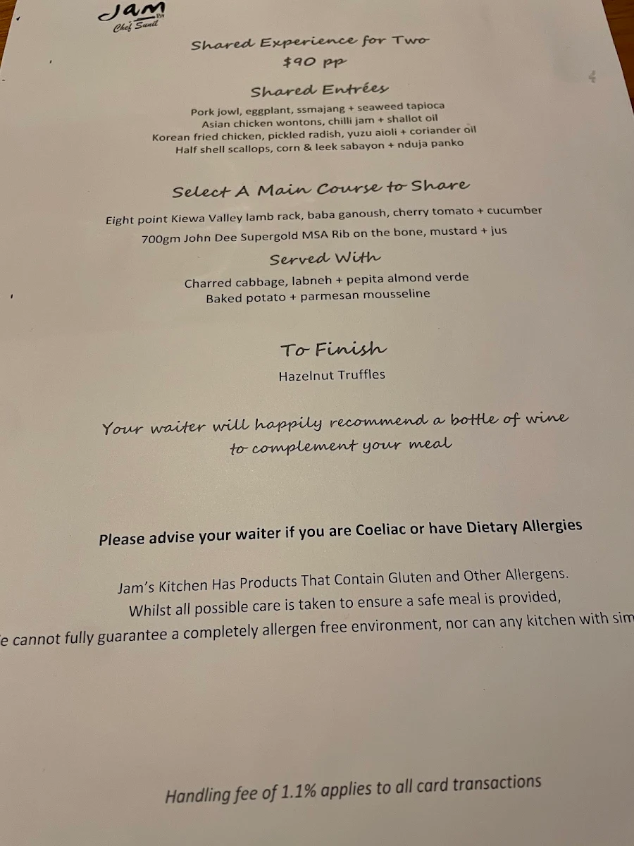 Menu, Jam Corner