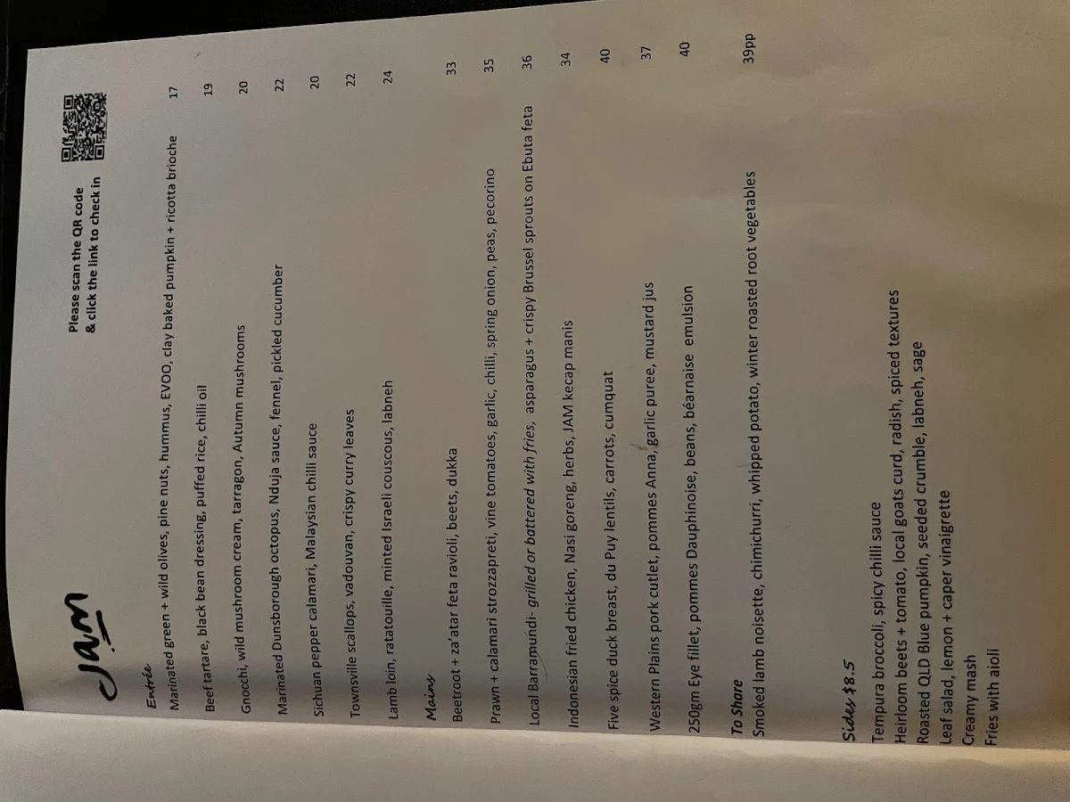 Menu, Jam Corner