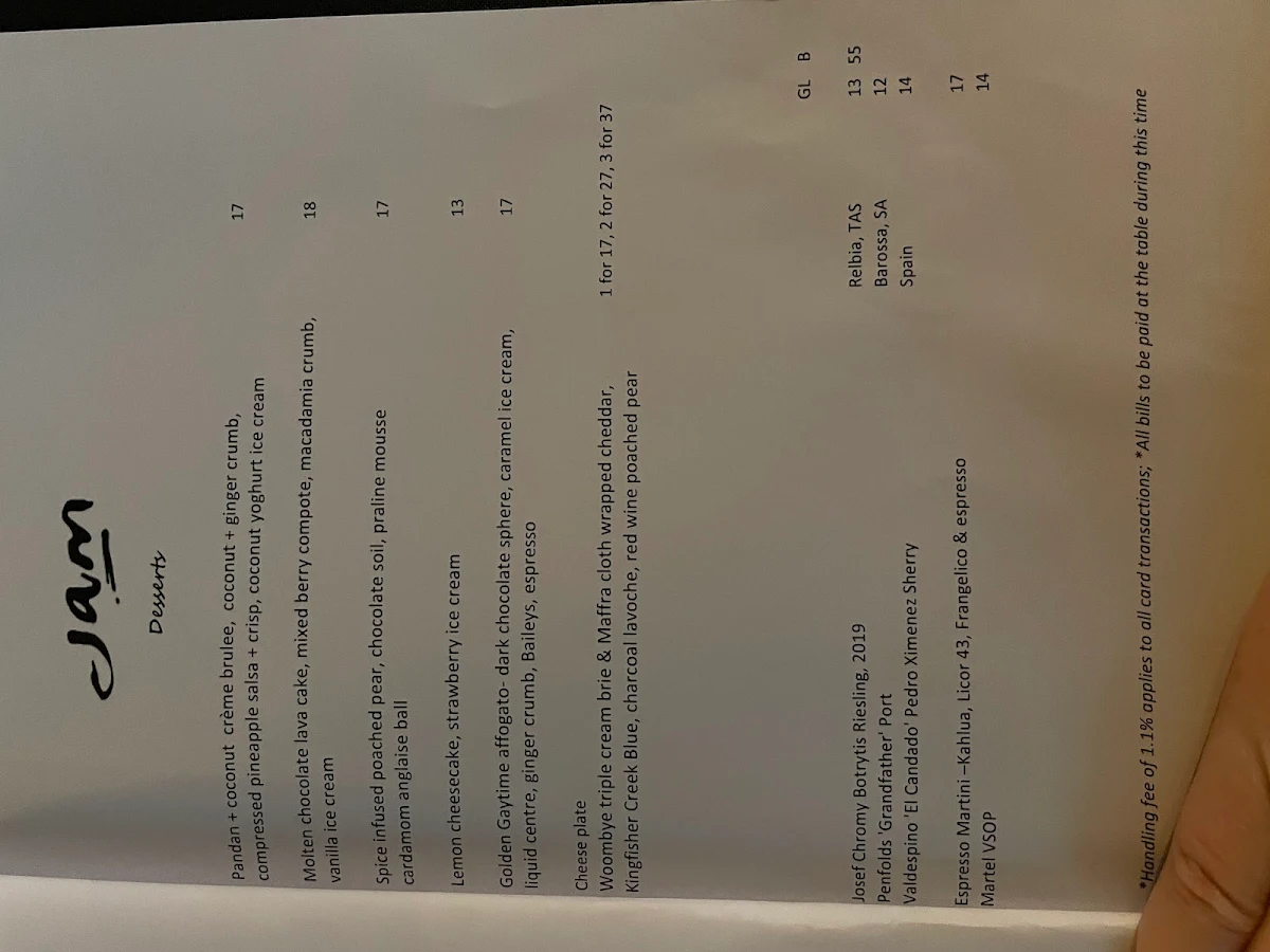 Menu, Jam Corner