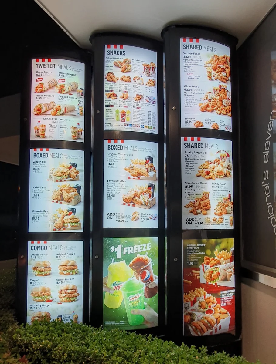 Menu, KFC Fulham Gardens