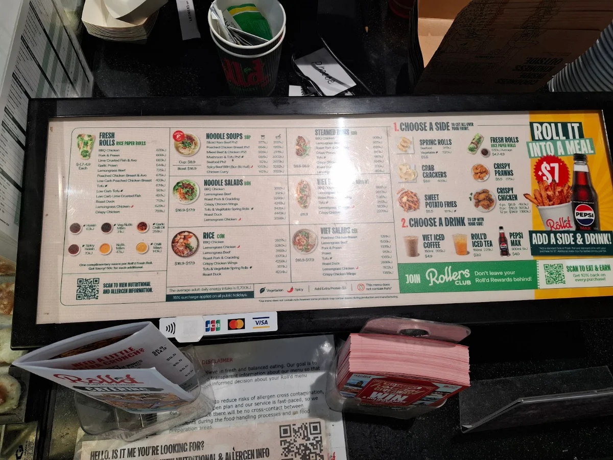 Menu, Roll'd Parkville