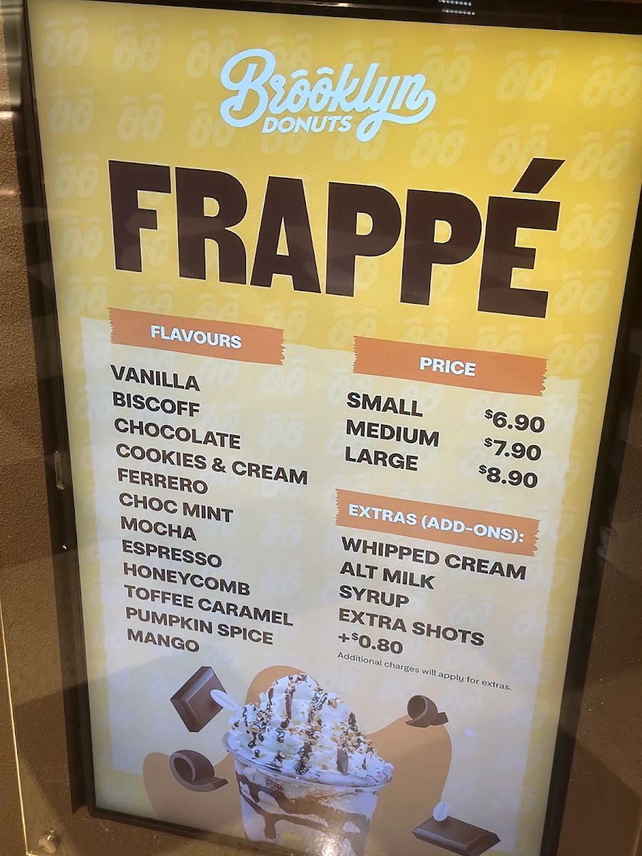 Menu, Brooklyn Donuts Woden
