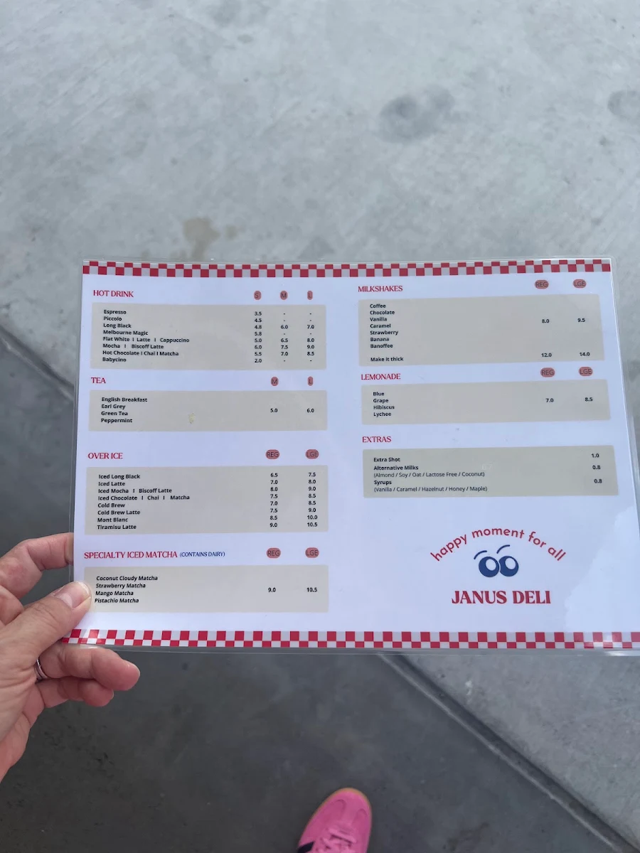 Menu, Janus Deli Slacks Creek