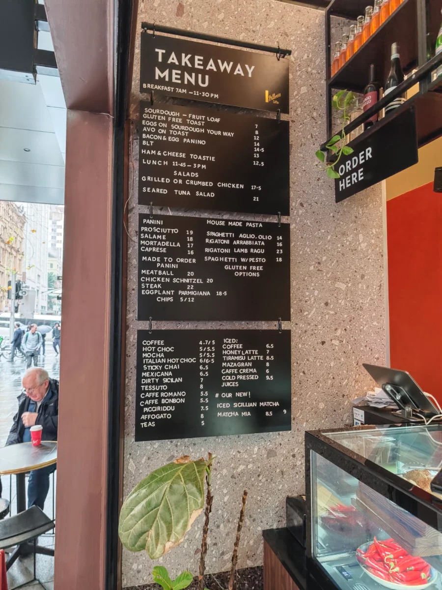 Menu, Tessuto