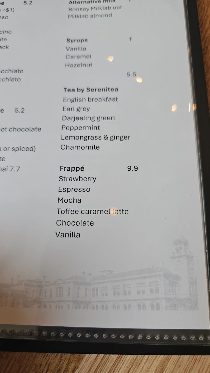 Menu, François Eatery