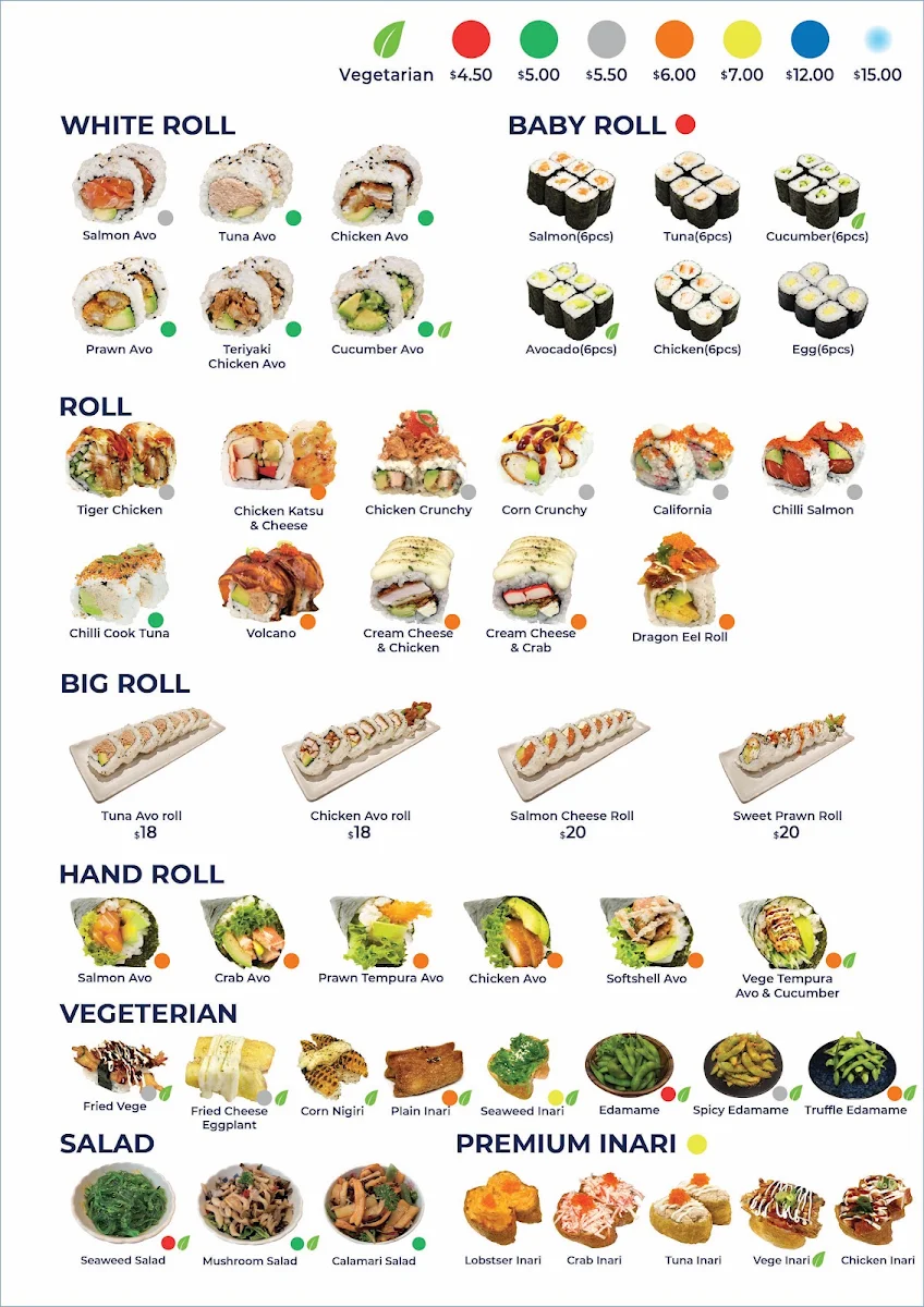 Menu, Hero Sushi