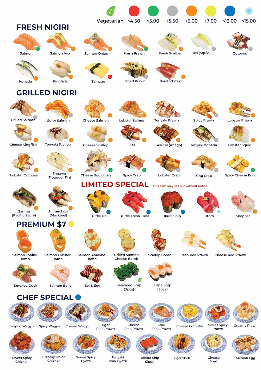 Menu, Hero Sushi