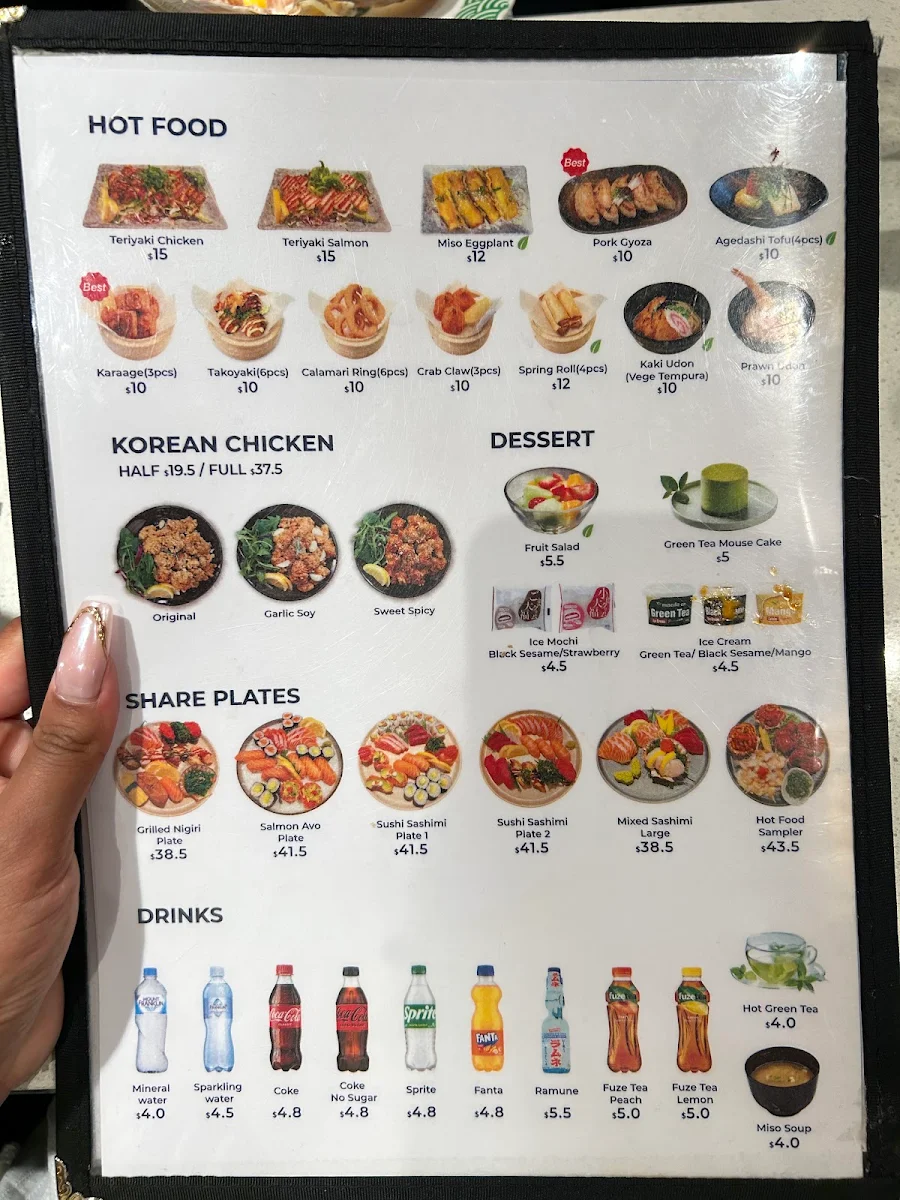 Menu, Hero Sushi