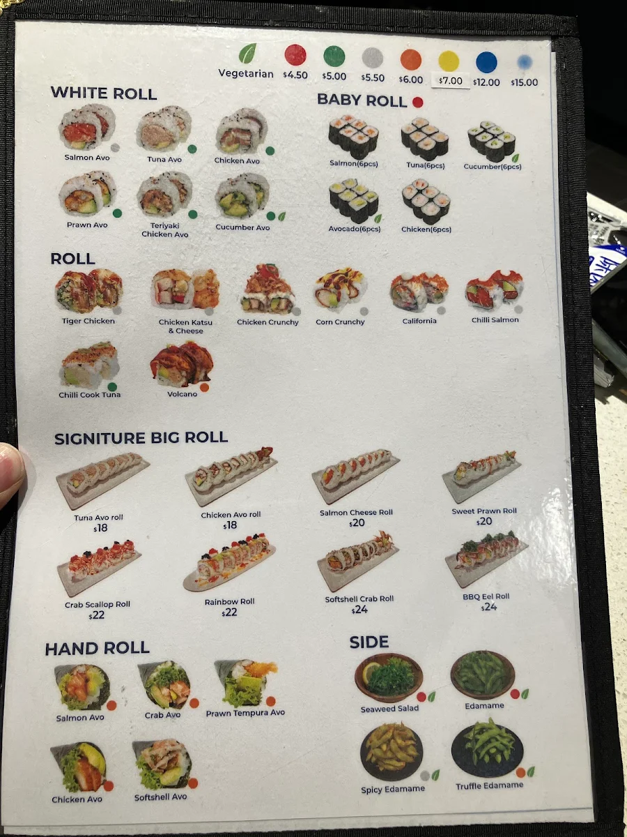 Menu, Hero Sushi