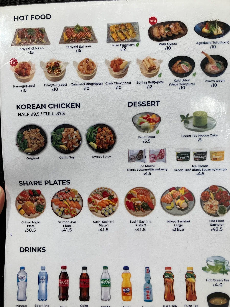 Menu, Hero Sushi