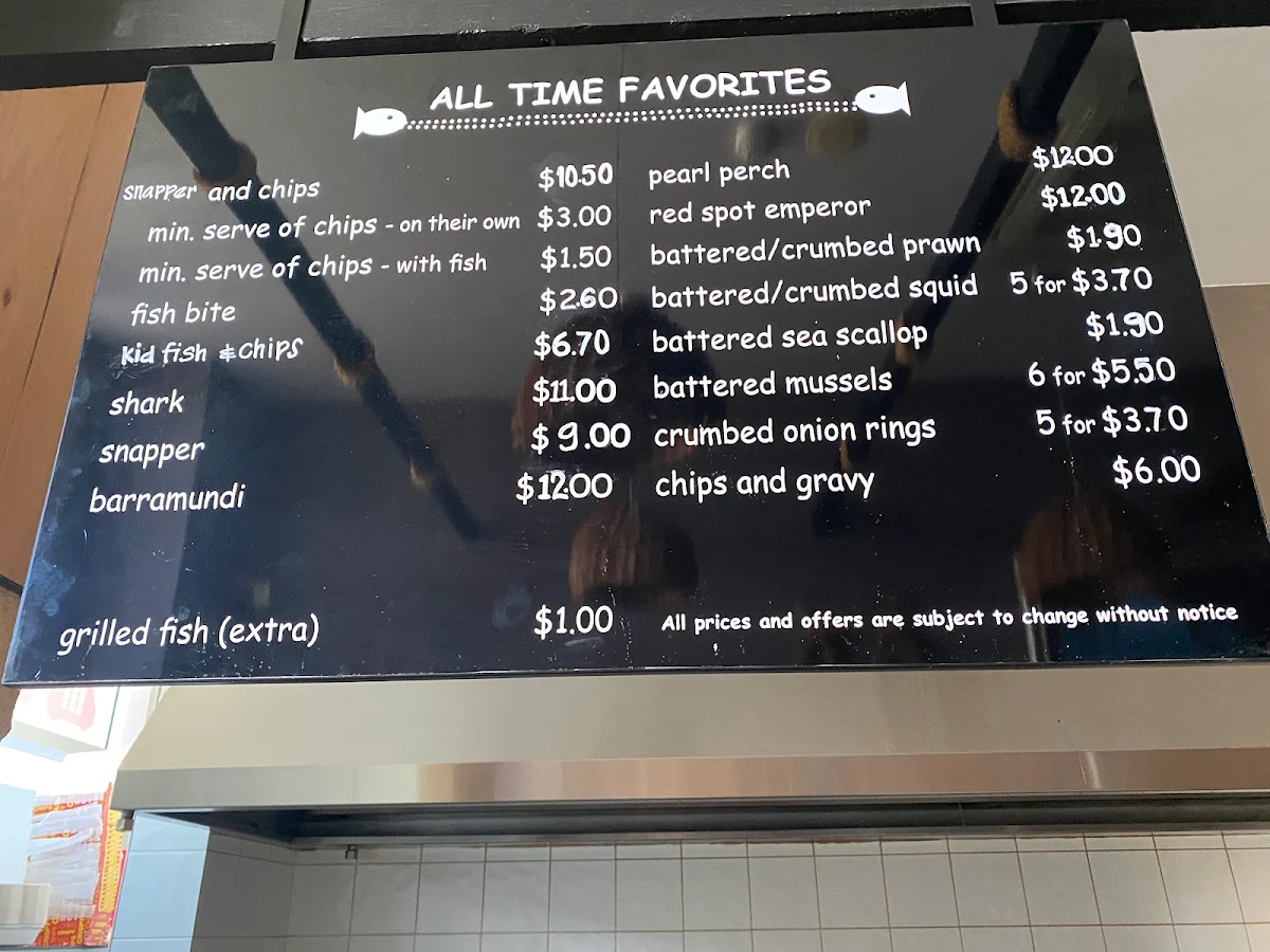 Menu, The Slippery Eel