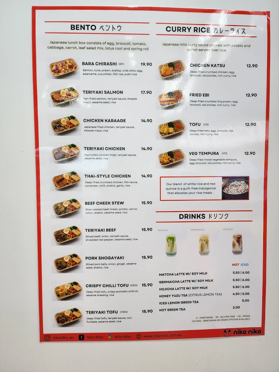 Menu, Niko Niko Adelaide St
