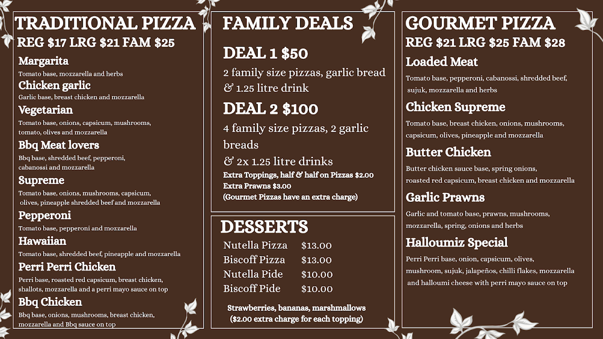 Menu, Halloumiz Manoosh