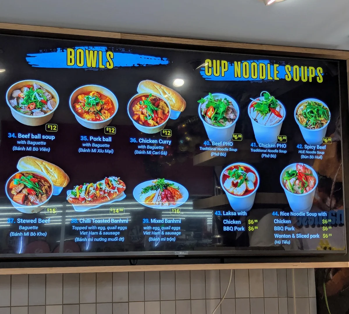 Menu, Little Banh Mi