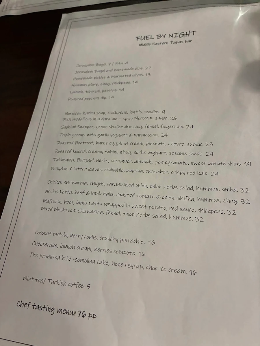 Menu, Fuel Espresso Bar