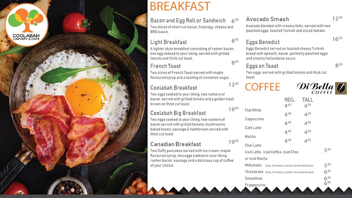 Menu, Coolabah Cafe & Carvery Logan Central
