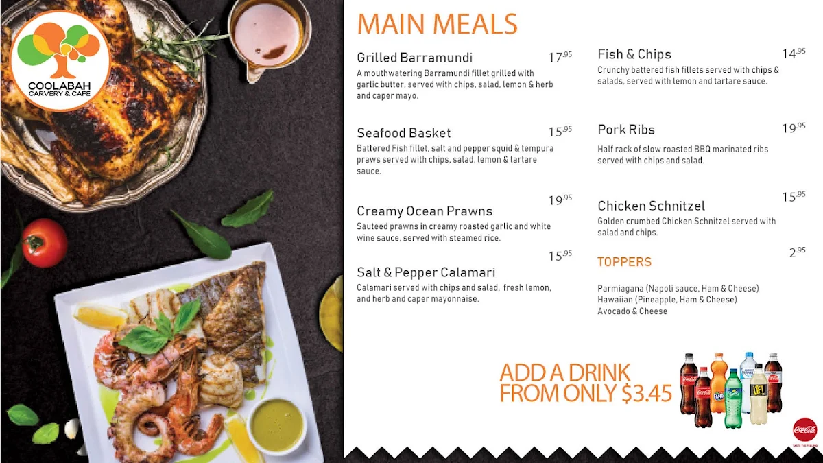 Menu, Coolabah Cafe & Carvery Logan Central