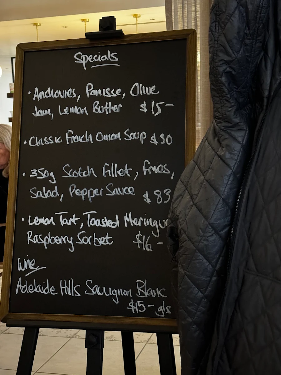 Menu, Bistrot Bisou