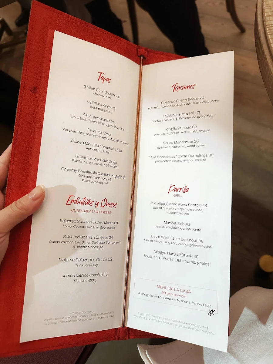 Menu, Bistrot Bisou