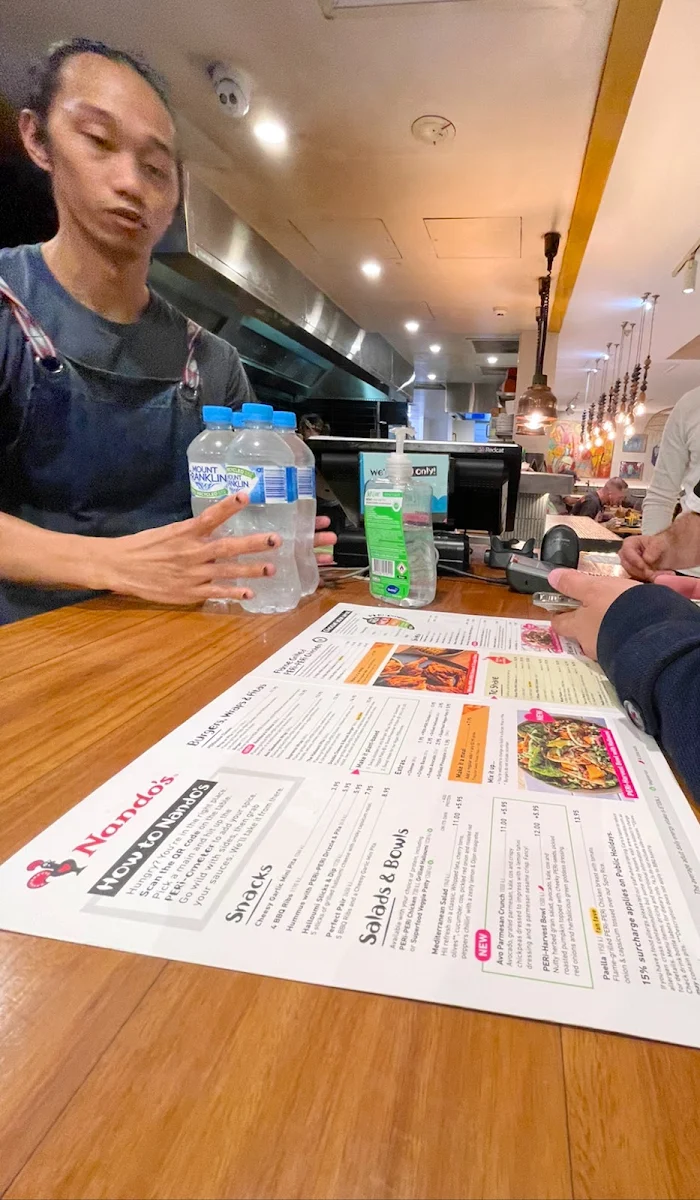 Menu, Nando's Australia Fair