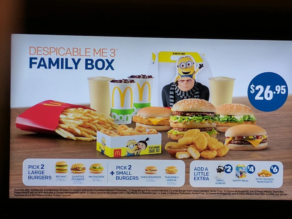 Menu, McDonald's