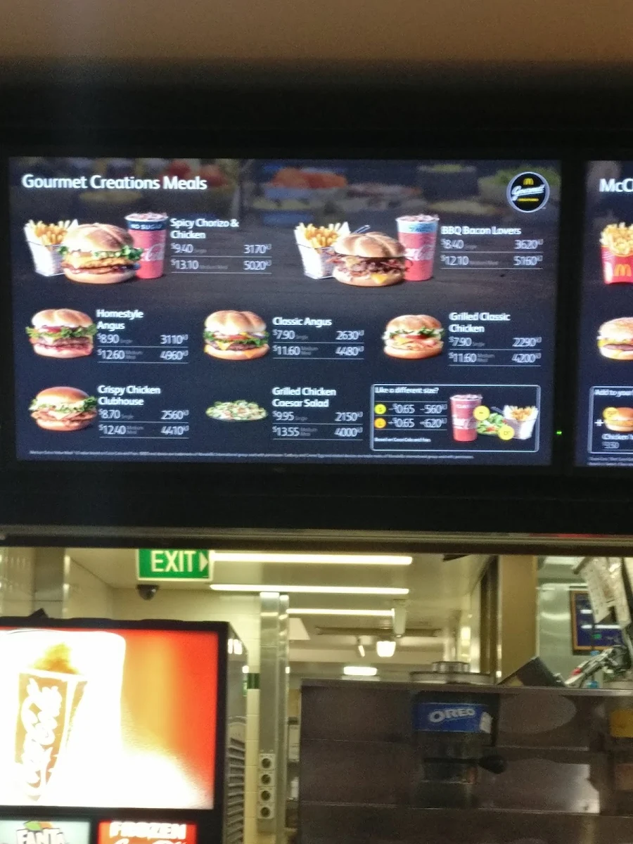 Menu, McDonald's