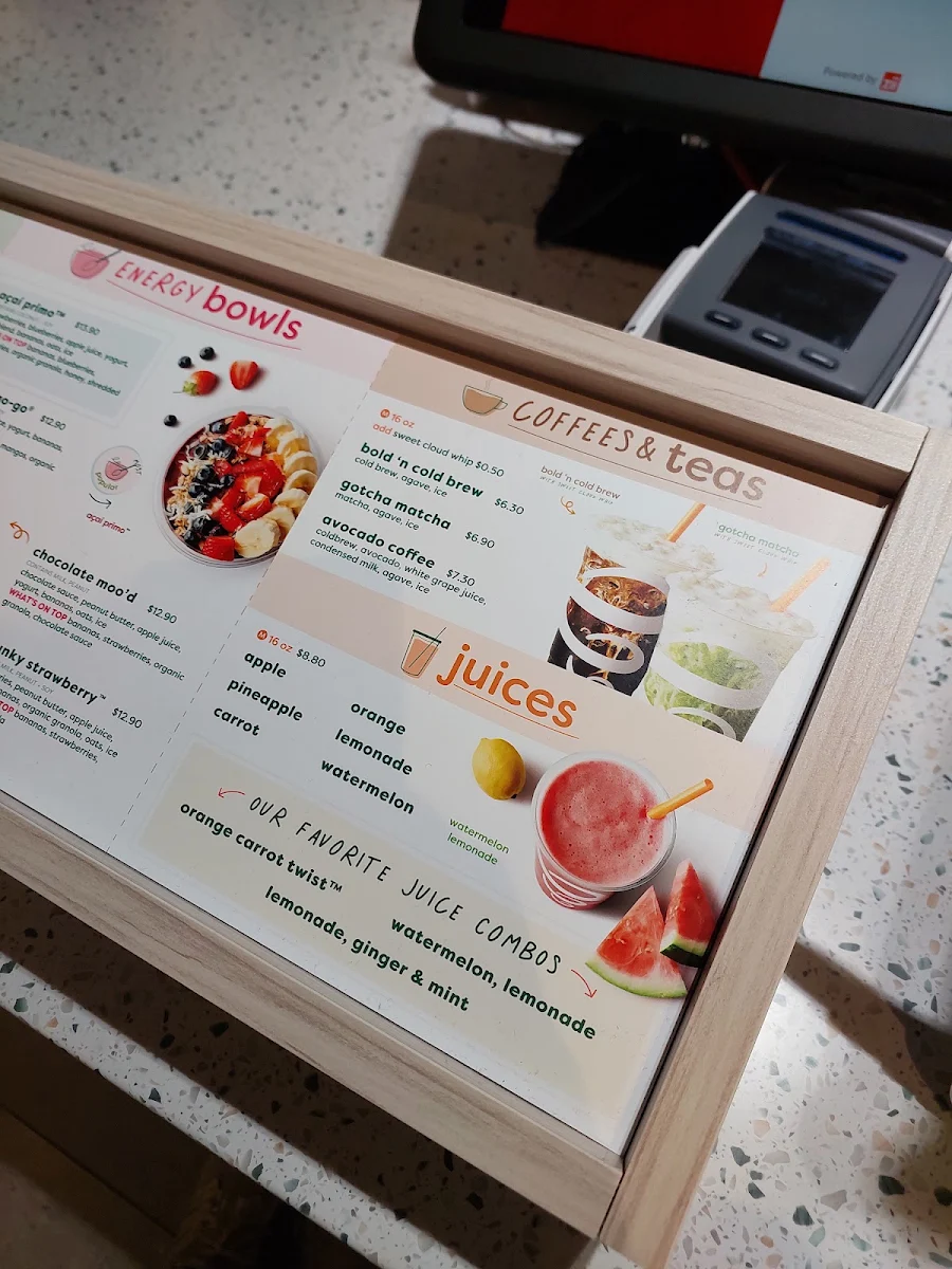 Menu, Jamba Melbourne Central