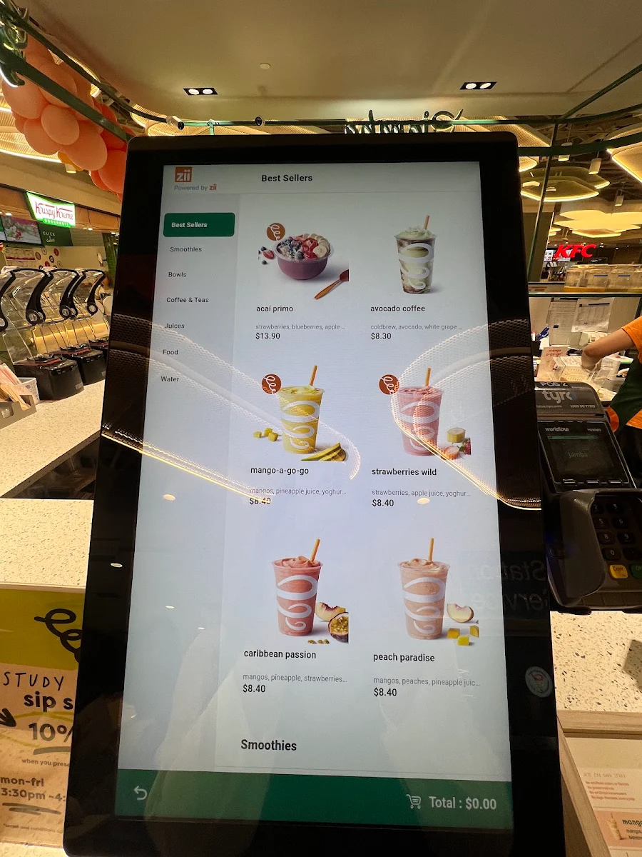 Menu, Jamba Melbourne Central