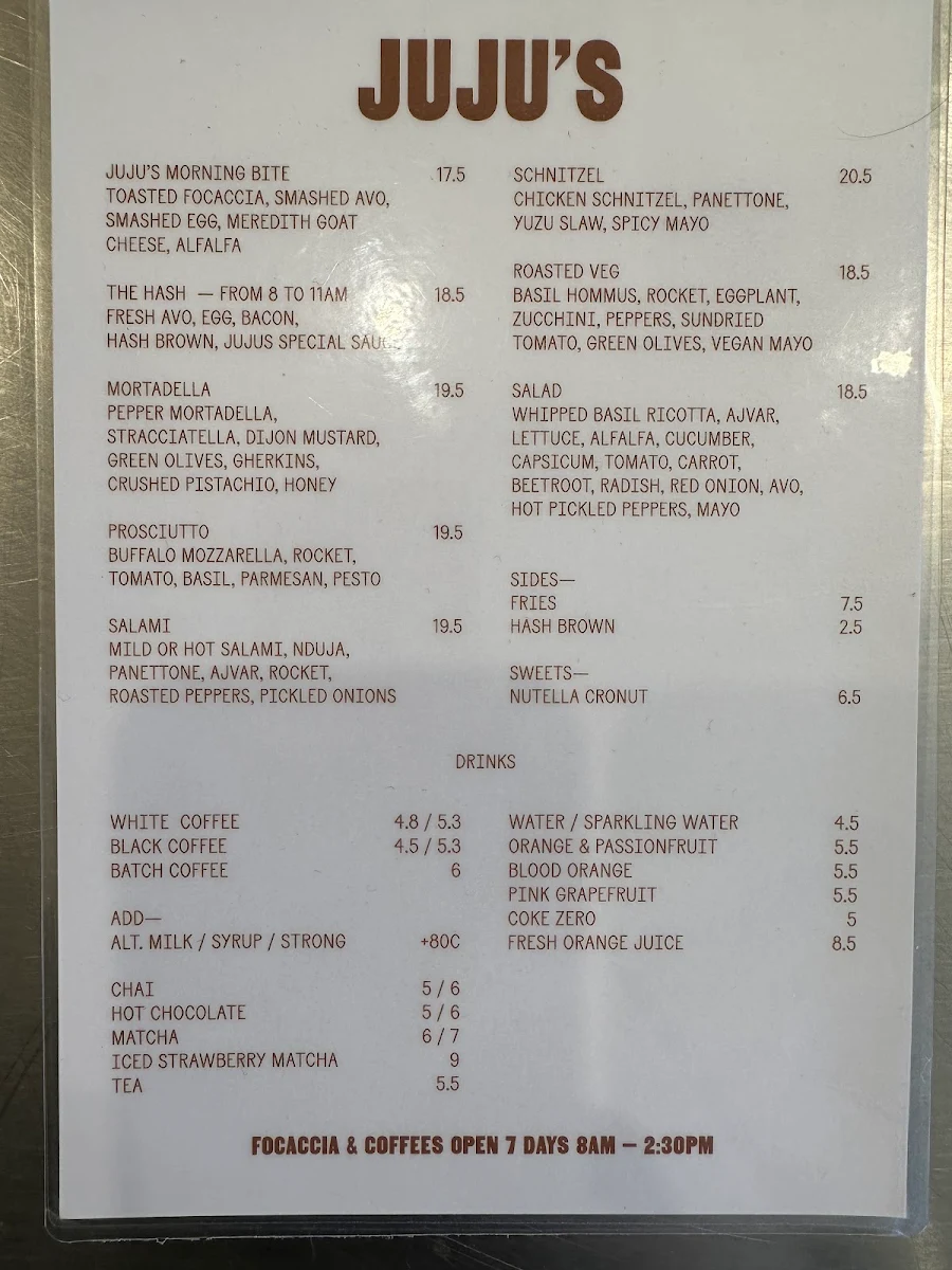 Menu, JUJU’S DELI