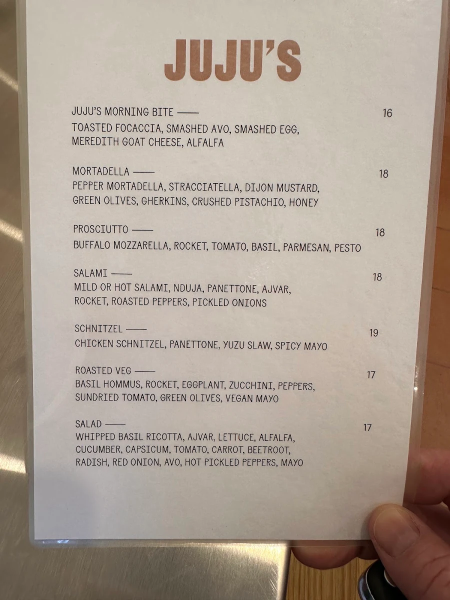 Menu, JUJU’S DELI