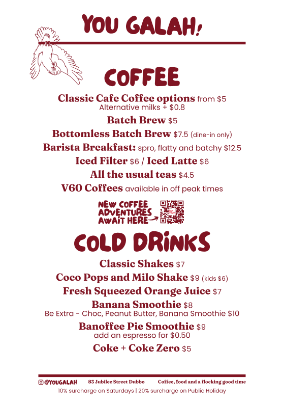 Menu, You Galah!