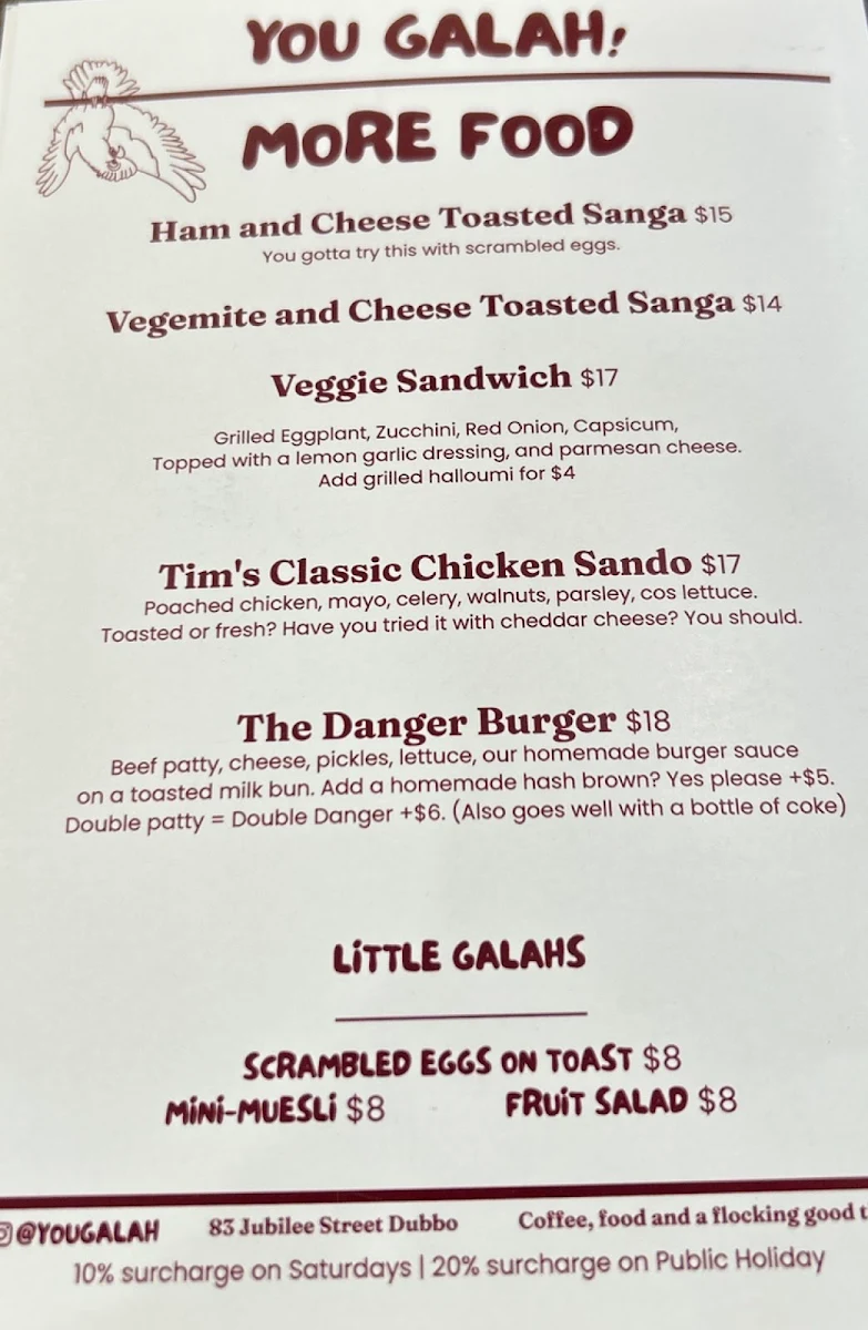 Menu, You Galah!