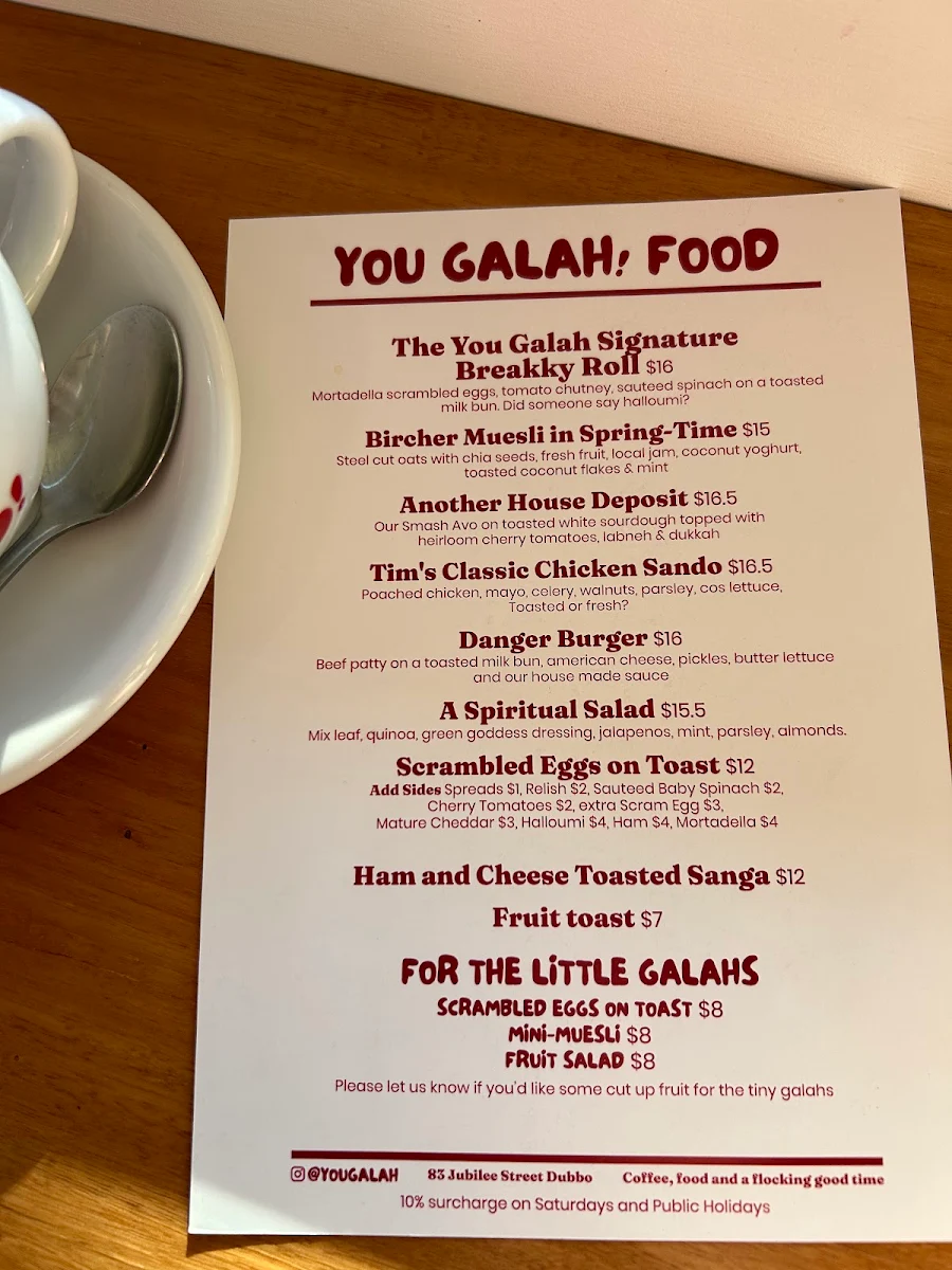 Menu, You Galah!