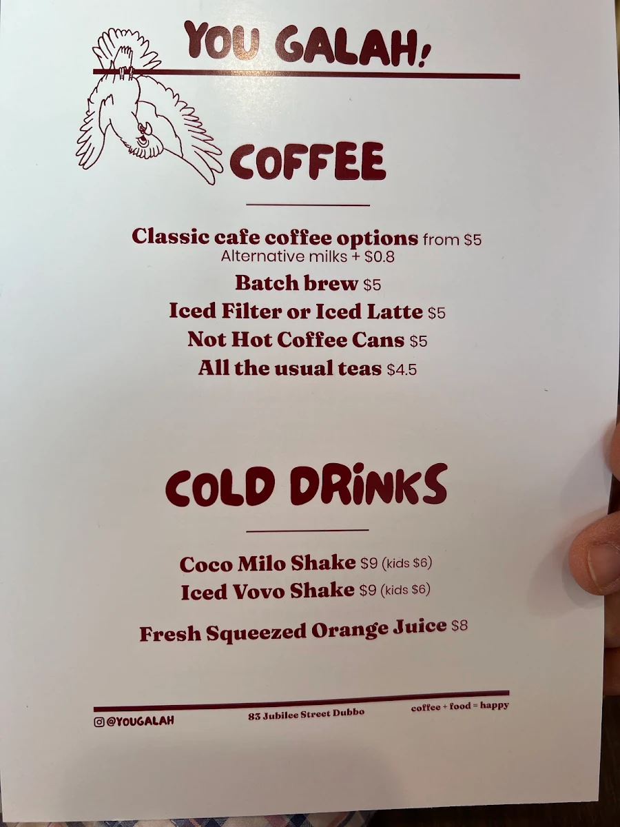 Menu, You Galah!