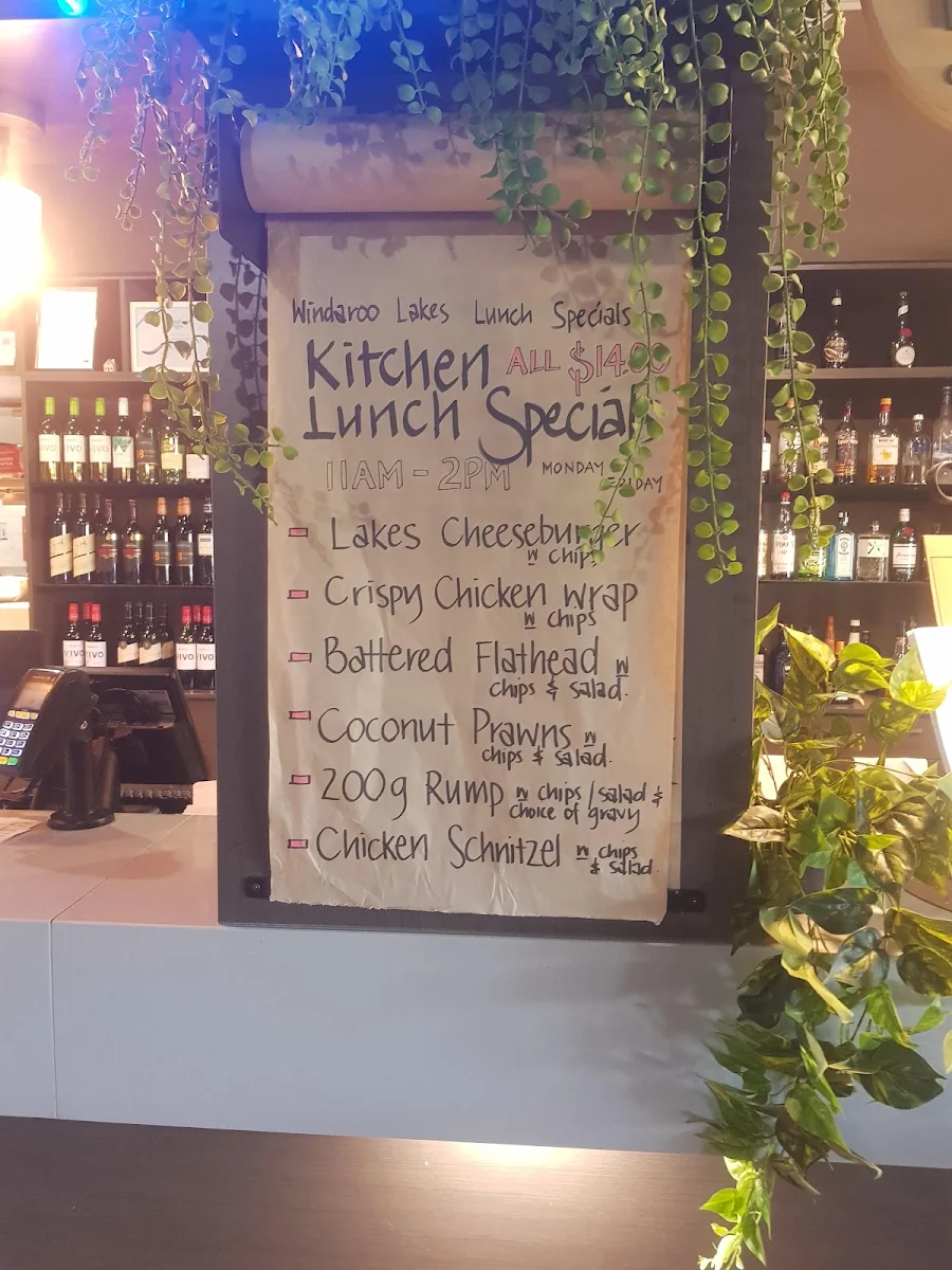 Menu, Windaroo Lakes Golf Club