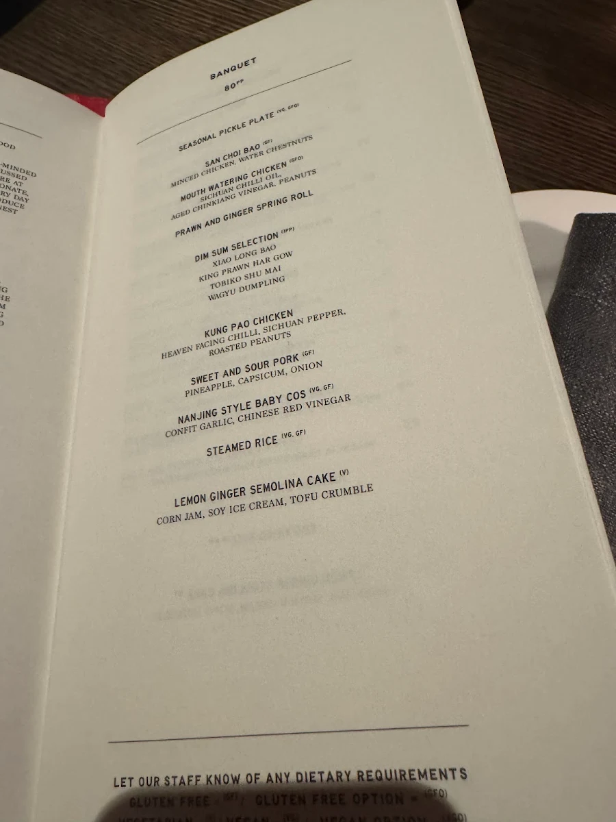 Menu, The Albert Park Hotel