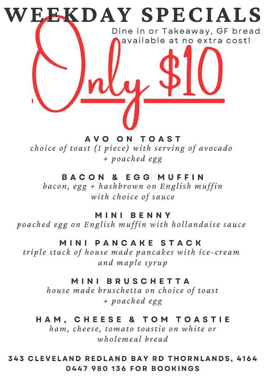 Menu, Schmoffee
