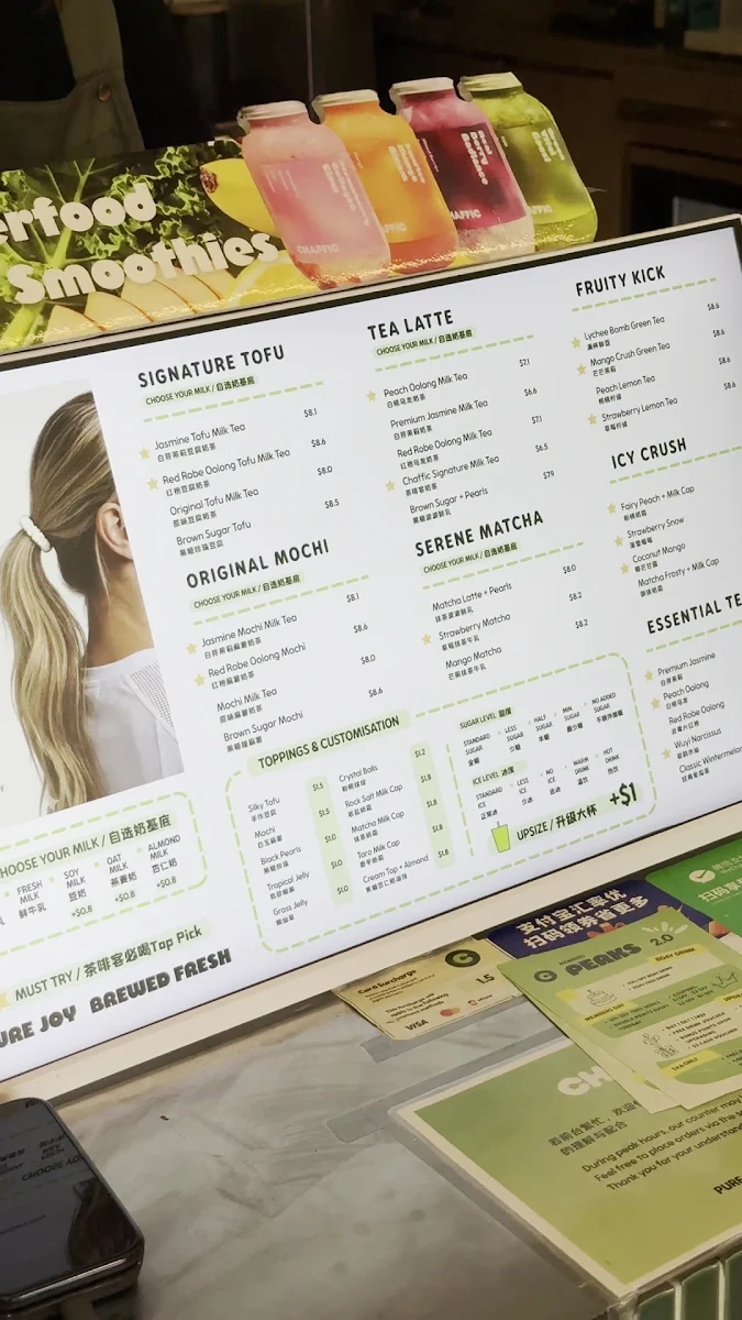 Menu, Chaffic Haymarket